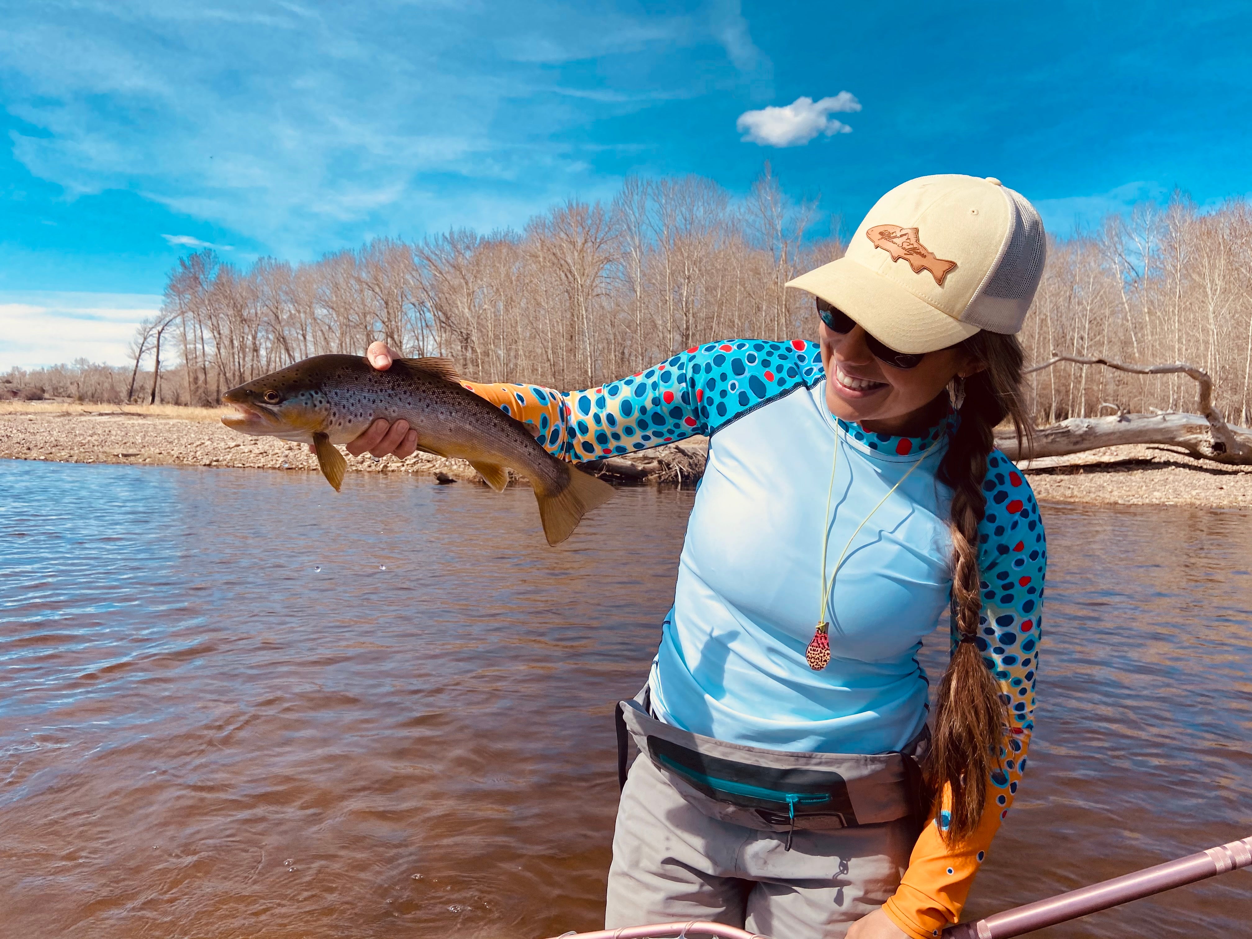 Women's Brown Trout Fishing Shirt – Yellow Sally