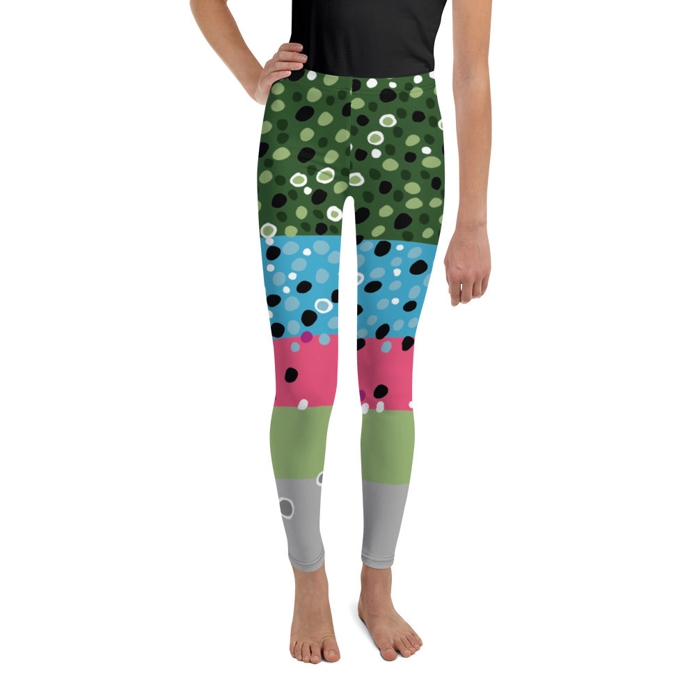 Youth Brown Trout Print Leggings (size 8- 20)